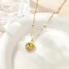 Wholesale Jewelry Simple Style Classic Style Heart Shape Copper Rhinestones K Gold Plated Vacuum Plating Inlay Stupid Chain Pendant Necklace