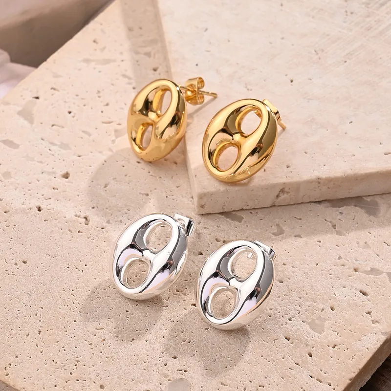 Wholesale Electroplating Golden Plated Sier Plated Coee Beans 304 Stainless Steel Casual Modern Style Simple Style Handmade lishing Plating Ear Studs