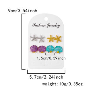 Colorful shell earring set