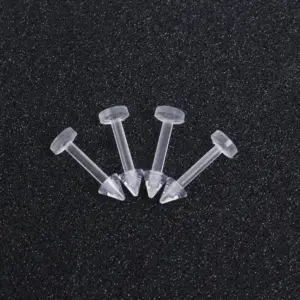Transparent Pointed Cone Lip Stud / 1.2x10x3mm