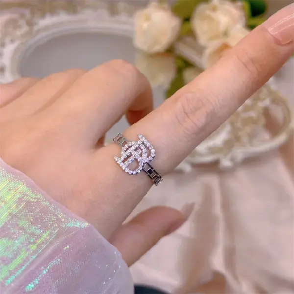 Wholesale Copper Plating Inlay Leaf Heart Shape Skull Zircon Open Rings