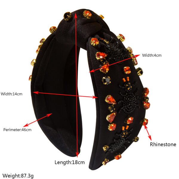 Wholesale New Dark Style Element Beaded Spider Knotted Wide-Brimmed Hair Accessories with Diamonds Trendy Holiday Party Headband Headband