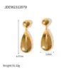PVD Coated Real Gold Plated 18K Gold Water Droplets Stainless Steel IG Style Waterproof Non Tarnish 304 Stainless Steel Drop Earrings