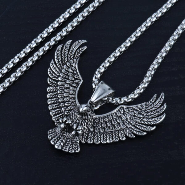 oly-b9dcac2bc805b355698b57bffcc4ff1b Wholesale Factory Direct titanium steel eagle pendant punk necklace retro trendy men's stainless steel casting eagle pendant