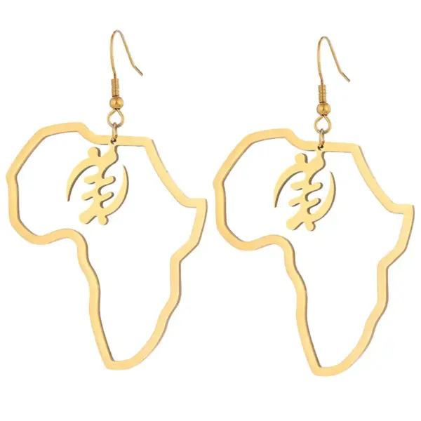 Water Plating 18K Gold Plated Geometric 201 Stainless Steel Fashion Earrings