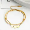Classic Style Solid Color Titanium Steel Plating Gold Plated Bracelets