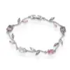 Wholesale Jewelry Elegant Luxurious Romantic Branches And Leaves Flower Copper Zircon 18K Gold Plated Plating Inlay Handmade Chain Bracelets