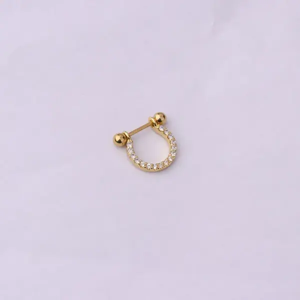 Ear Cartilage Rings & Studs Fashion Geometric Copper Plating Artificial Gemstones