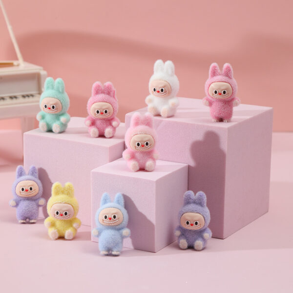 Wholesale Mini Flocked Cartoon Doll Bag Pendant Trendy Cute Ornament Keychain DIY Jewelry Accessories