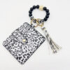 Wholesale Leopard Card Bag Silicone Beads Bracelet Tassel Keychain