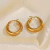 Wholesale PVD Coated 18K Gold Plated Solid Color 304 Stainless Steel Simple Style Waterproof Non Tarnish Earrings