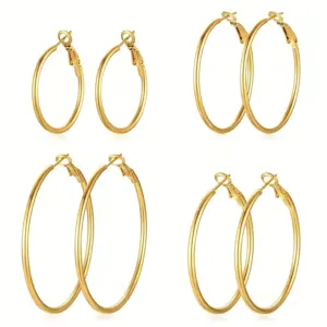 Gold / 30/40/50/60mm 4 Pairs Set