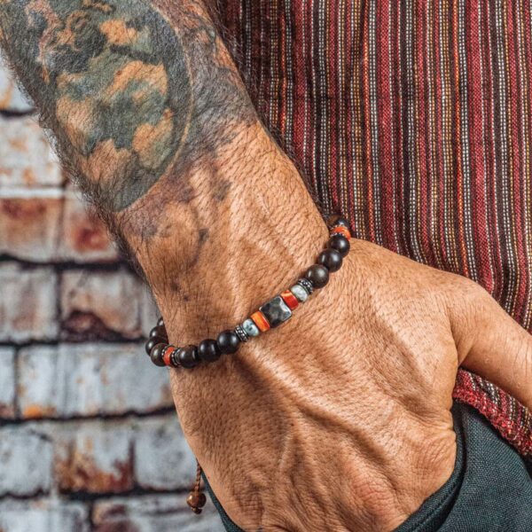 Wholesale Amazon Cross-border Hot Selling Handmade Beaded Skull Bracelet Men's Retro Style Turquoise Wood Beads Coconut Shell Bracelet for Women
