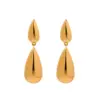 Wholesale 304 Stainless Steel Water Droplets PVD Coated 18K Gold Plated Simple Style Plating Gold Drop Earrings
