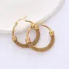 Wholesale Fashion Circle Plating 304 Stainless Steel 18K Gold Plated Stainless Steel Earrings
