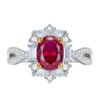 Wholesale Live New High-set 3 Karat Artificial Ruby Ring Inlaid with Seiko Simple and Generous Opening Color Treasure Ring for Women