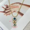 Wholesale Fashionable Colorful Devil's Eye Bracelet Women's Style Dark Style Geometric Pattern Enameled Copper And Resin Necklace