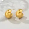 Wholesale 304 Stainless Steel C Shape PVD Coated 18K Gold Plated 18K Gold Simple Style Classic Style Waterproof Non Tarnish Plating Gold Silver Ear Studs