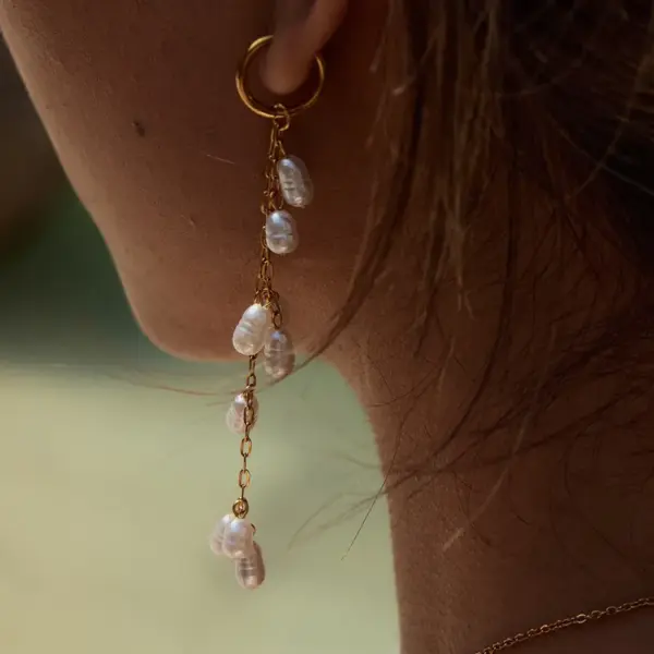 PVD Coated Real Gold Plated 18K Gold Geometric 304 Stainless Steel Acrylic Elegant French Style Waterproof Non Tarnish Drop Earrings