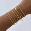 Wholesale Simple Style Solid Color 201 Stainless Steel Snake Chain Figaro Chain Chain Bracelet In Bulk