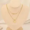 Wholesale Stainless Steel 18K Gold Plated Fashion Gold Plated Heart Shape Pearl Layered Necklaces