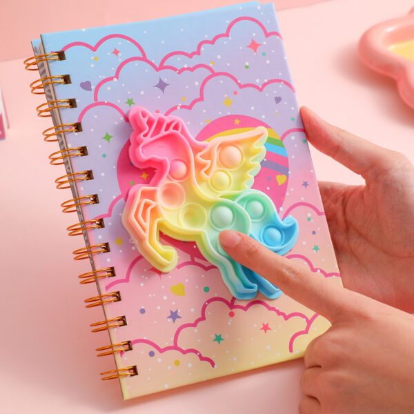 Wholesale Silicone bubble decompression notebook unicorn coil handbook