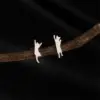 Wholesale PVD Coated 18K Gold Real Gold Plated Animal Cat 304 Stainless Steel Cute Basic Sweet Waterproof Non Tarnish Ear Studs
