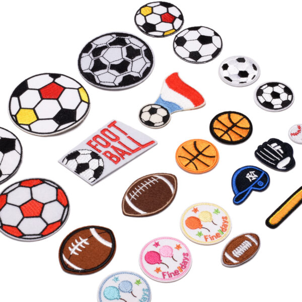 Wholesale adhesive embroidered cloth stickers basketball DIY Patches