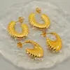 Wholesale 1 Pair Elegant Water Droplets Polishing Gold Plated Stainless Steel Titanium Steel 18K Gold Plated Earrings