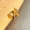 Wholesale PVD Coated Real Gold Plated 18K Gold Letter 304 Stainless Steel Retro Waterproof Non Tarnish Open Rings
