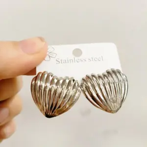 Steel Color Earrings 016 / 18k