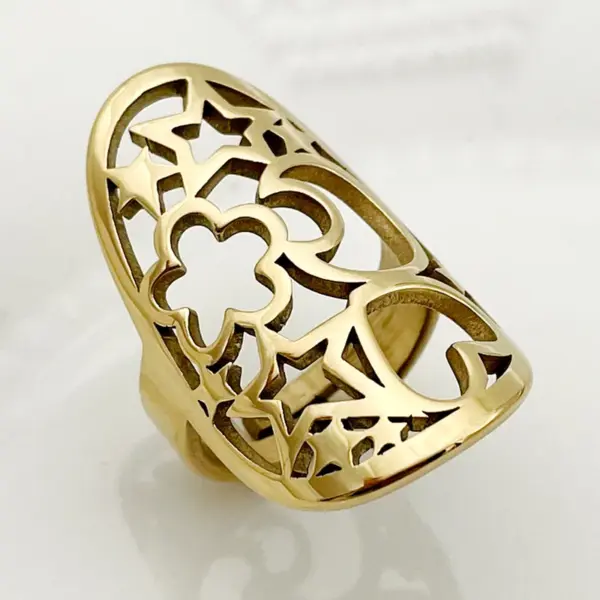 PVD Coated Real Gold Plated 14K Gold Infinity Star Heart Shape 304 Stainless Steel Retro Simple Style Waterproof Non Tarnish Rings