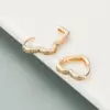 Fashion Heart Copper Artificial Gemstones Copper Earrings