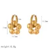 Wholesale PVD Coated Real Gold Plated 18K Gold Flower 304 Stainless Steel IG Style Sweet Waterproof Non Tarnish Earrings