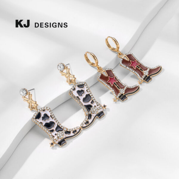 oly-ba4331a5ad57da0e0b93a366142076fd Wholesale 4pcs Oil Drop Earrings Women's Western-style Cowboy Earrings