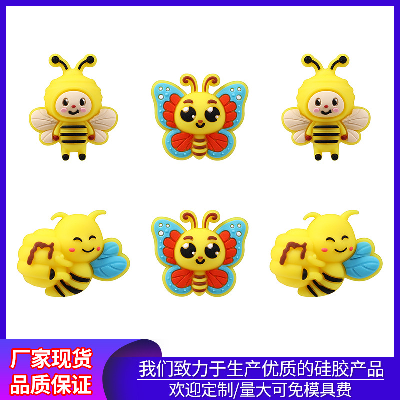 Wholesale Cartoon Bee Silicone Beads