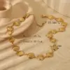 Wholesale Jewelry IG Style Commute Shell 304 Stainless Steel 18K Gold Plated Three-Dimensional Bracelets Necklace