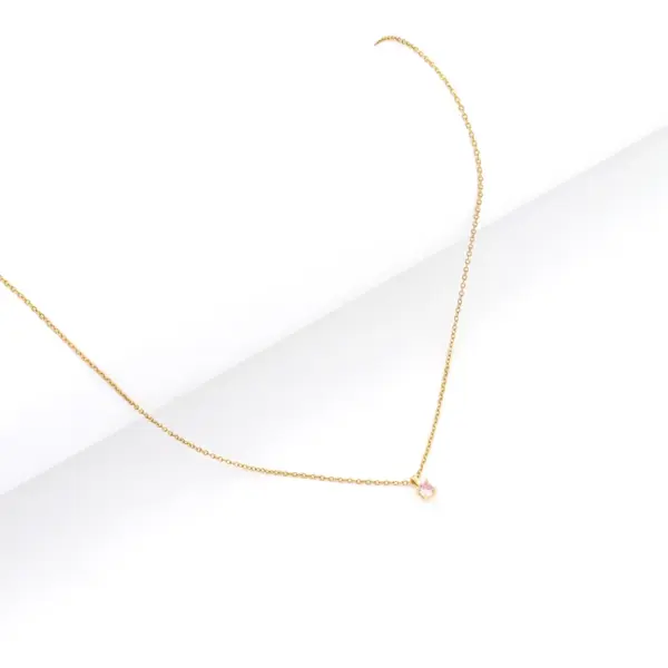 Wholesale PVD Coated Real Gold Plated Square 201 Stainless Steel Artificial Crystal Elegant Simple Style Classic Style Waterproof Non Tarnish 201 Stainless Steel Pendant Necklace