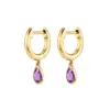 Wholesale 1 Pair IG Style Water Droplets Inlay Copper Zircon Gold Plated Drop Earrings