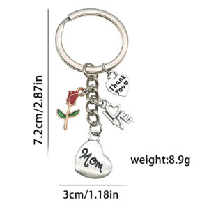 [Mom Rose Love Mother's Day Keychain] 3x 7.2cm-8.9 g-LS372