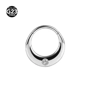 Crescent Moon with Diamond in the Center Silver (Titanium) / 1.2x8mm