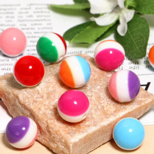 Wholesale Creative 16mm color-blocked straight-hole round dopamine beads DIY handmade mobile phone chain keychain