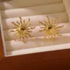 Wholesale 1 Pair Casual Vacation Streetwear Sun 304 Stainless Steel Imitation Gold Electroplating Ear Studs