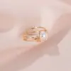 Wholesale Korean Pearl Copper Rings Sweet Simple Pearl Ring Knotted Mouth Ring Ladies Index Finger Ring Wholesale Nihaojewelry