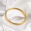 Wholesale PVD Coated 18K Gold Plated Real Gold Plated Solid Color Titanium Steel Casual Simple Style Waterproof Non Tarnish 304 Stainless Steel Bangle
