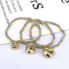 Wholesale Fashion Heart Shape Copper Gold Plated Bracelets In Bulk
