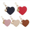 Wholesale Small Fresh PU Leather Heart-shaped Keychain Women's Coin Purse Leather Love Pendant Keychain Car Pendant