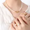 Wholesale 1 Piece 304 Stainless Steel Freshwater Pearl PVD Coated 18K Gold Plated Gold Oval Necklace