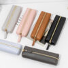 Wholesale Leather Pencil Case Large Capacity Zipper Stationery Storage Bag