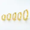 Wholesale 1 Piece Cute Sweet Solid Color Plating Inlay Brass Zircon 18k Gold Plated Silver Plated Hoop Earrings